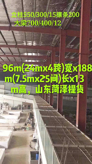 山东菏泽精品钢结构 可以做20吨行车房